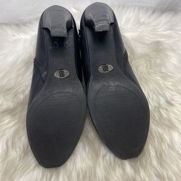 Stuart Weitzman Buckeroo Black Leather Buckle Trim High Heeled Boots Sz 9.5 - Picture 7 of 8